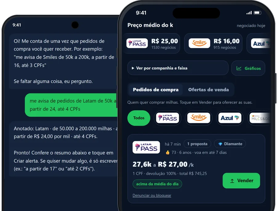 App Balcão de Milhas no Android e no iPhone